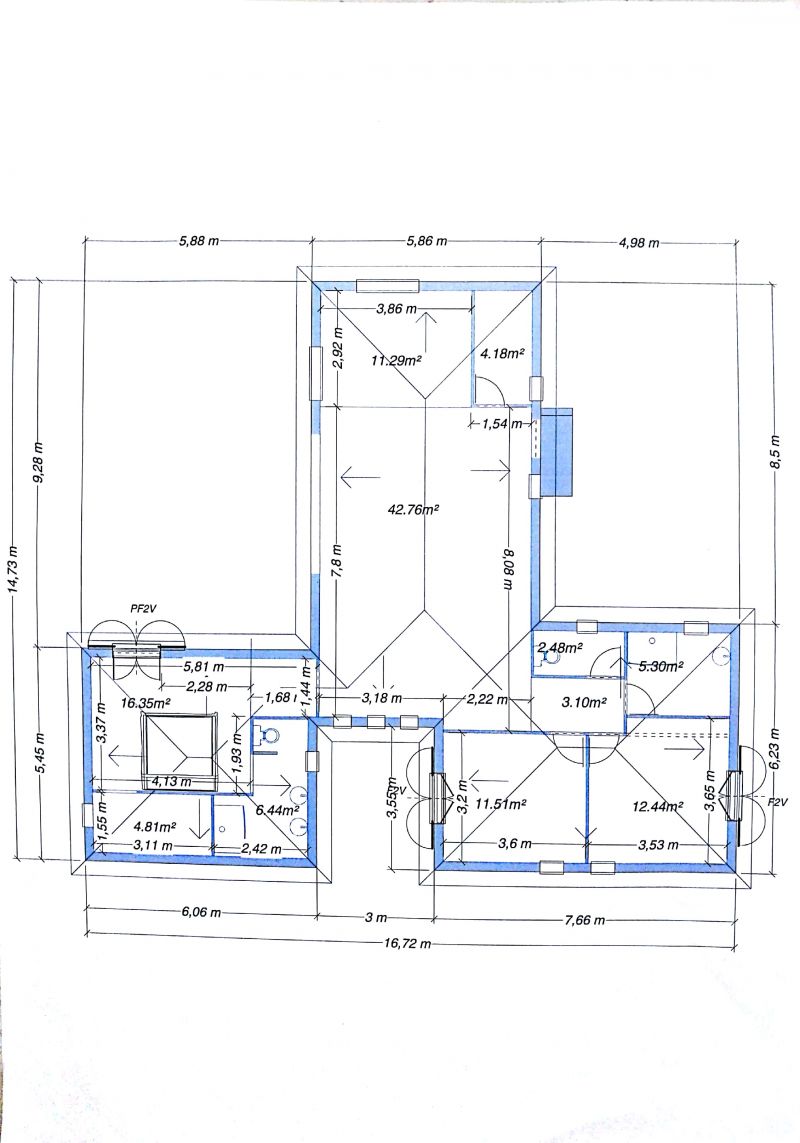 plan de maison 135 m2