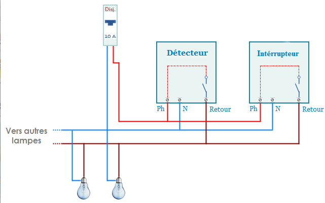 schéma electrique simple détecteur de mouvement - schéma electrique  détecteur avec interru…