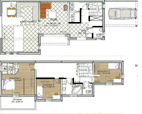 plan maison 5 metres large