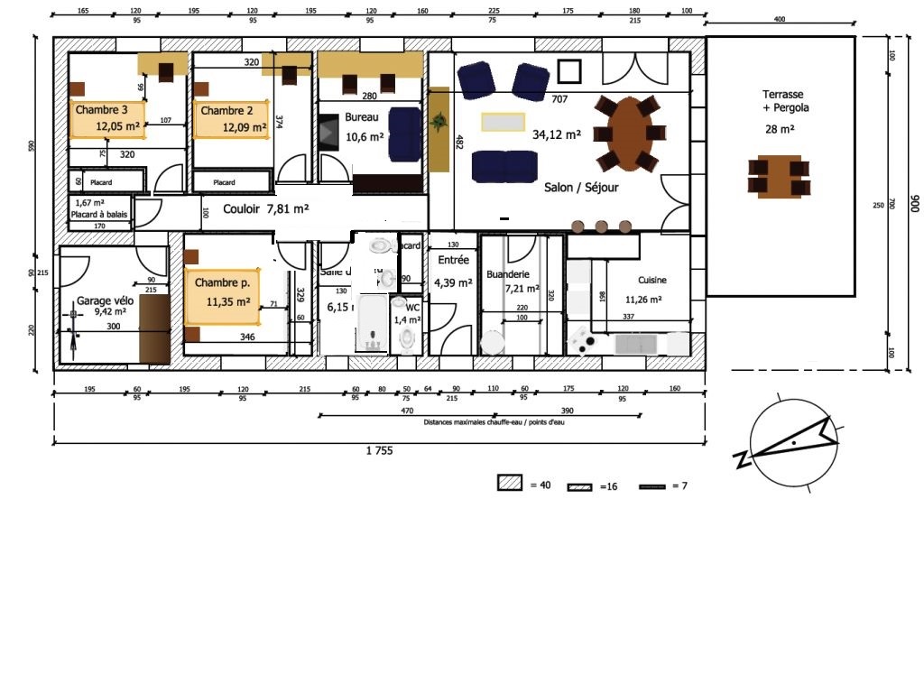 plan de maison 7 pieces