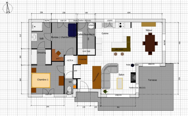 plan maison 1/2 niveau