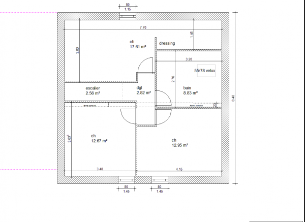 plan maison etage 110 m2
