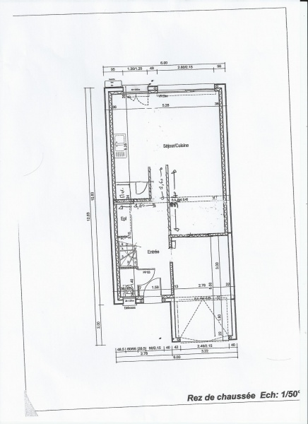 plan maison 5 metres large
