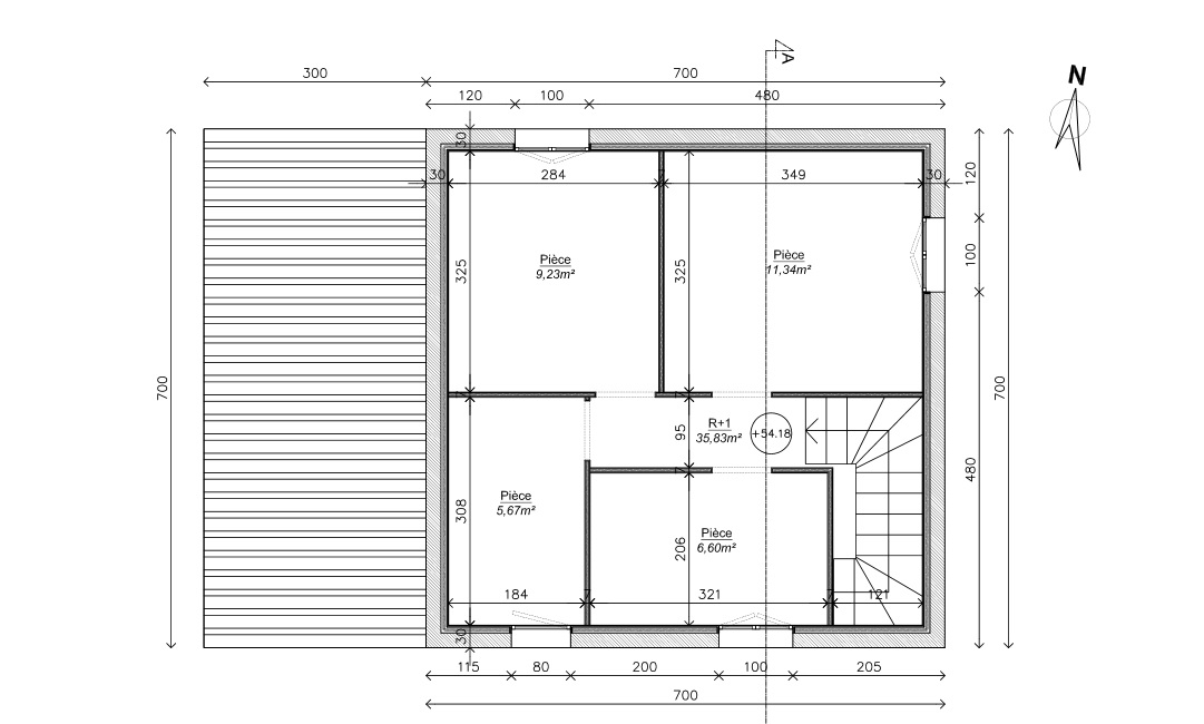plan de maison 75 m2