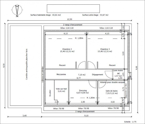plan maison 9m de facade