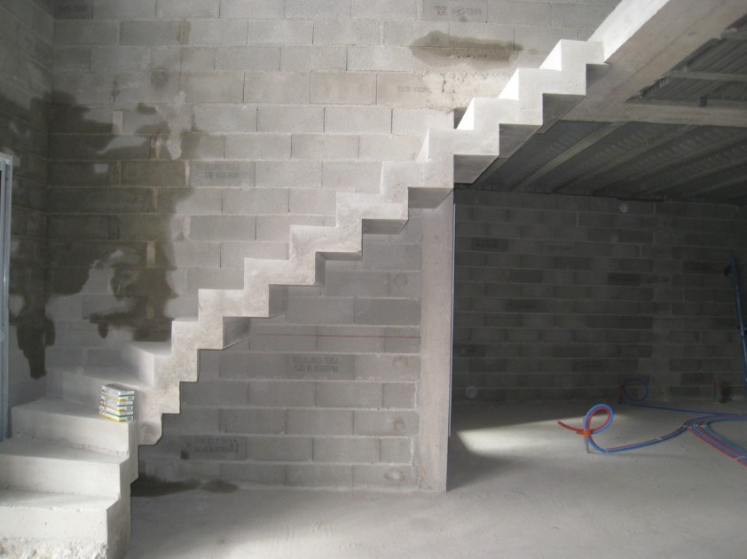 escalier quart tournant ciment