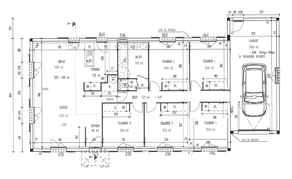 plan de maison 220 m2