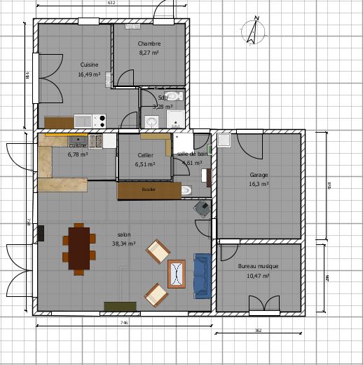 plan maison avec appartement indépendant