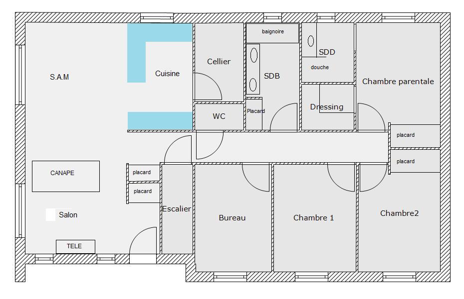 plan de maison 4 chambres avec sous sol