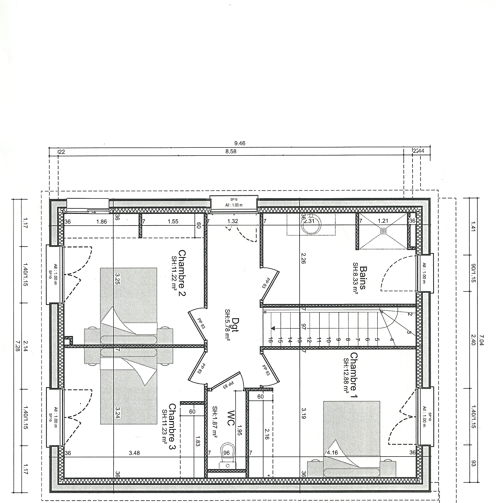 plan maison 45m2