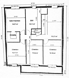 plan de maison en longueur