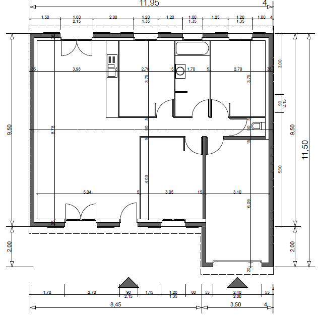 plan de maison 85 m2