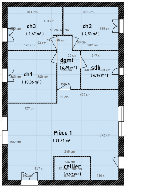 plan de maison 88m2